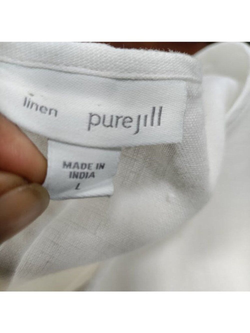 Pure Jill Linen Artsey Lagenlook Layers 100% Linen Cardigan Jacket Cream Size L - Picture 8 of 13